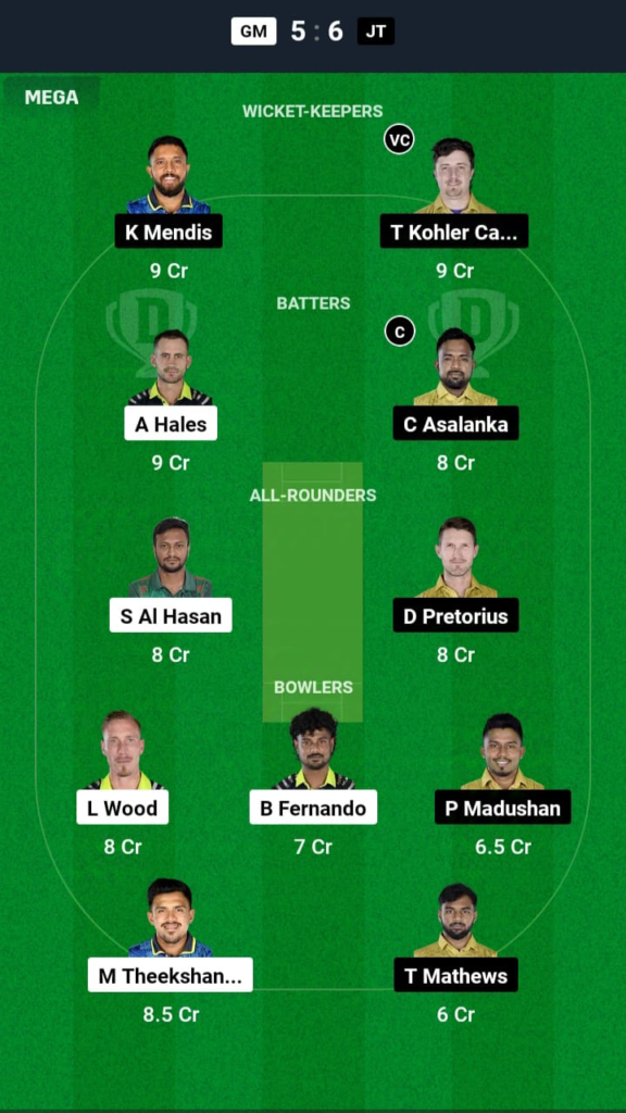 GM vs JT Dream11