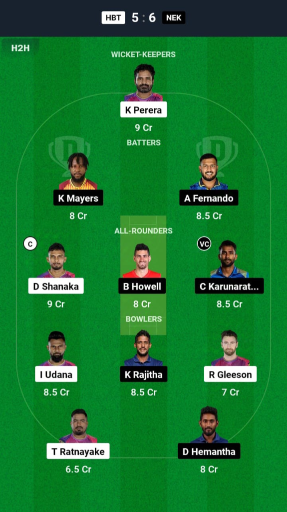 HBT vs NEK Dream11