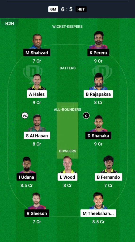 GM vs HBT Dream11