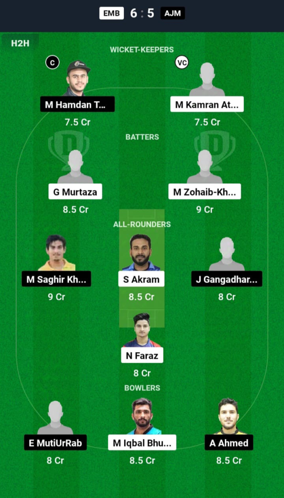 EMB vs AJM Dream11