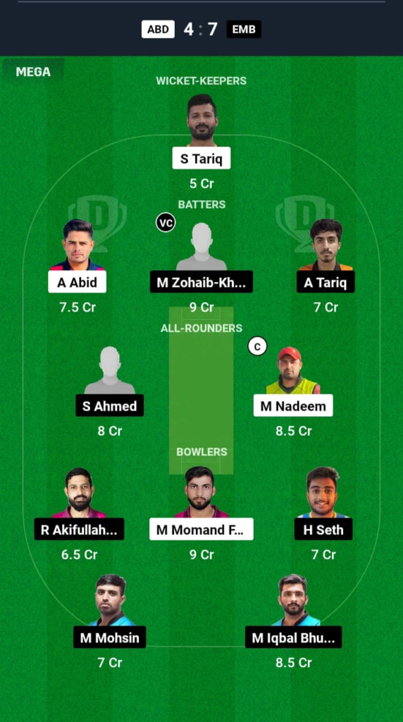 ABD vs EMB Dream11