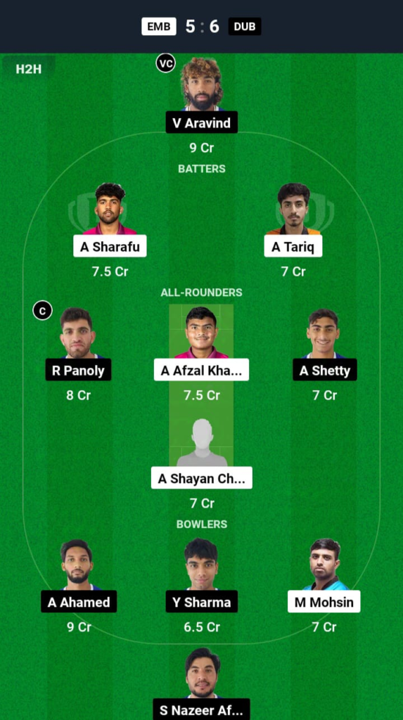 EMB vs DUB Dream11