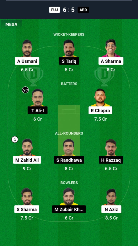 FUJ vs ABD Dream11