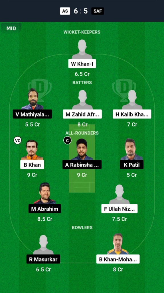 AS vs SAF Dream11