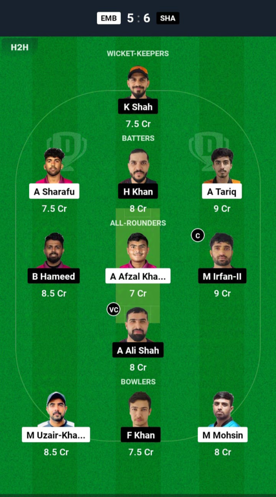 EMB vs AJM Dream11