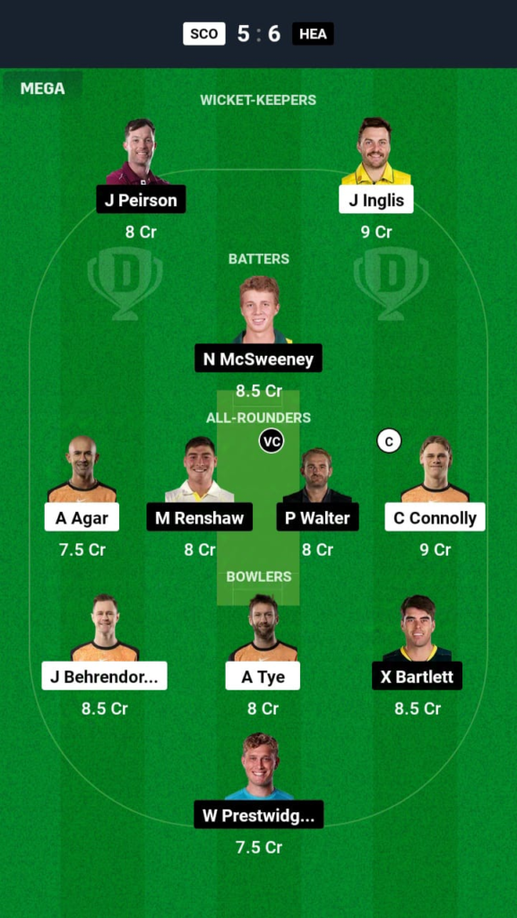 SCO vs HEA Dream11