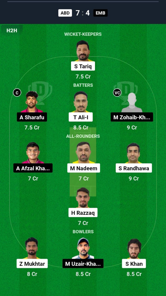 ABD vs EMB Dream11