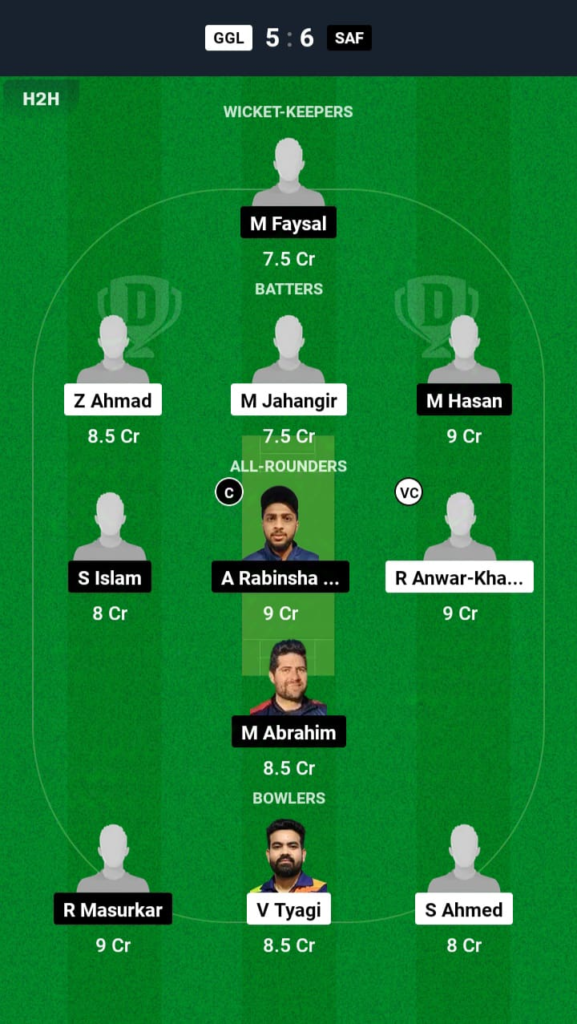 GGL vs SAF Dream11