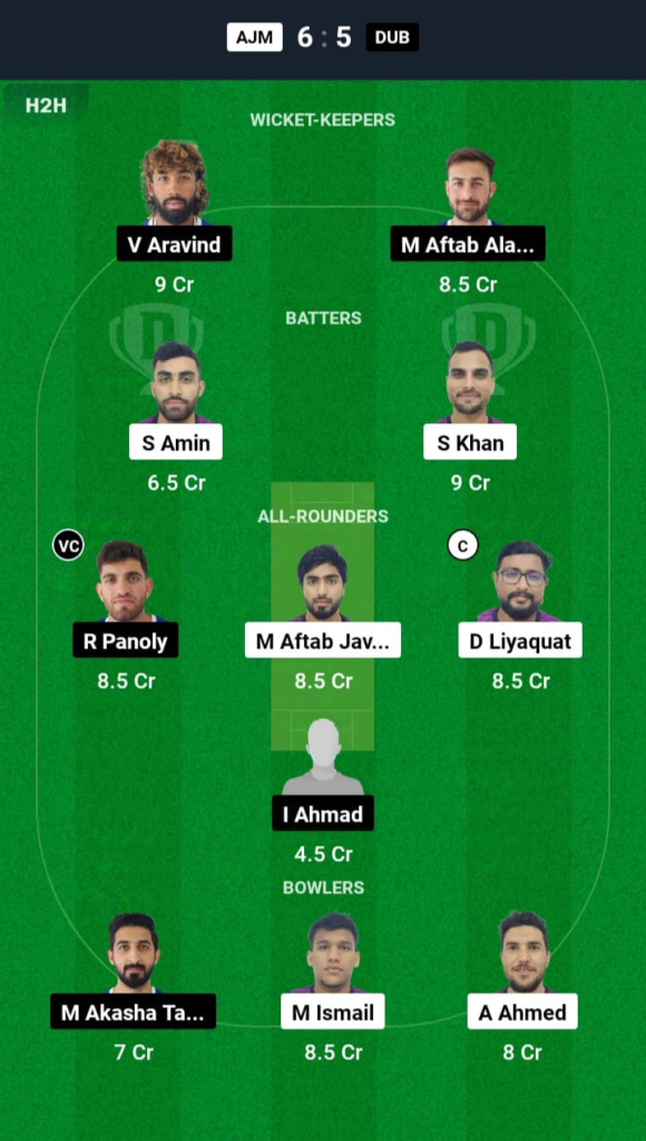 AJM vs DUB Dream11