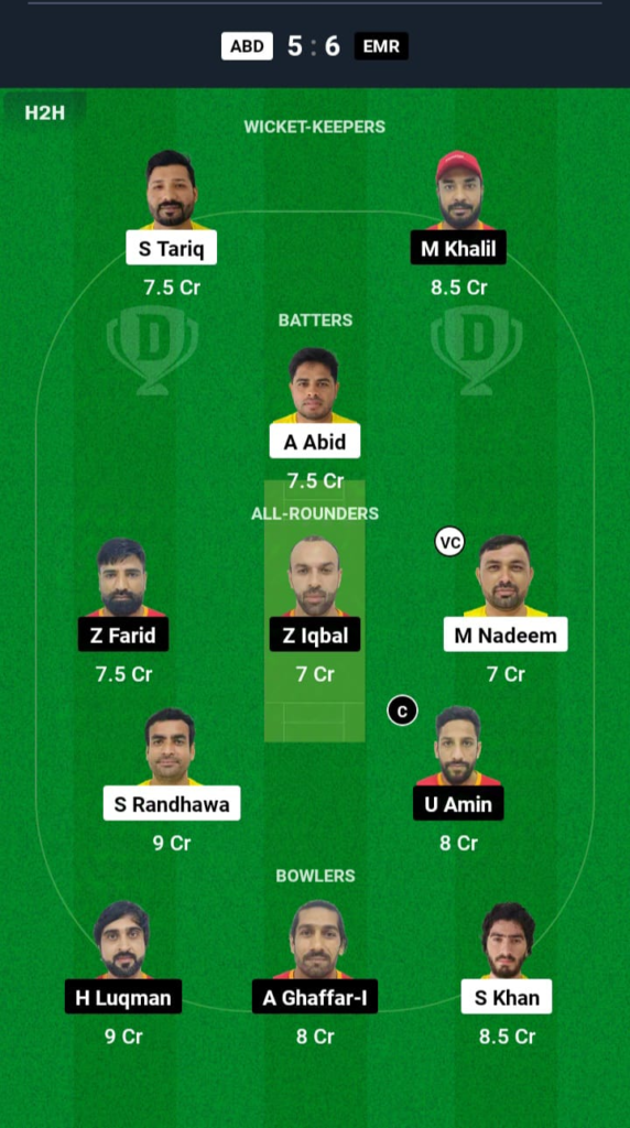 ABD vs EMR Dream11