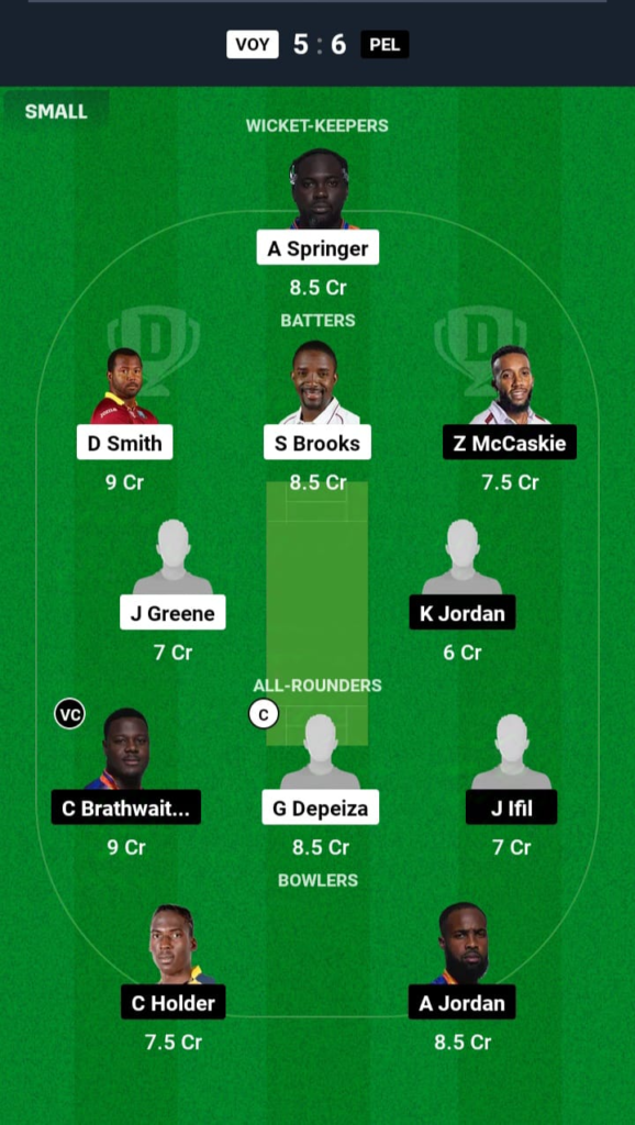 VOY vs PEL Dream11
