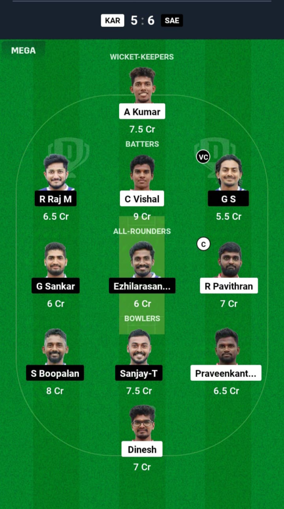 KAR vs SAE Dream11