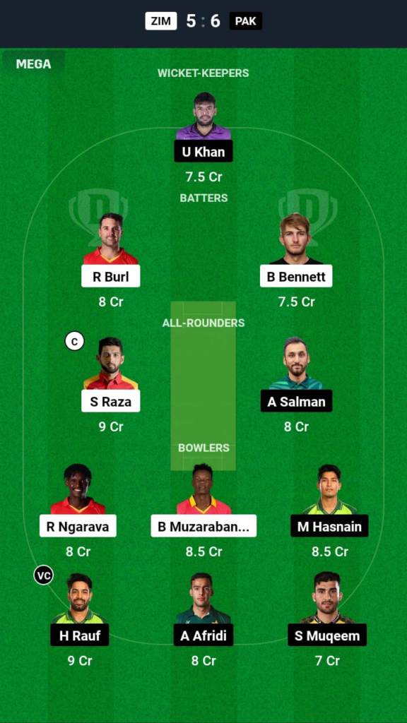 ZIM vs PAK Dream11