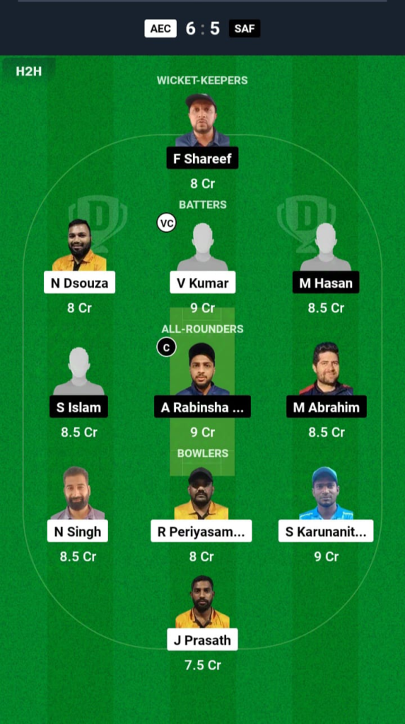 AEC vs SAF Dream11