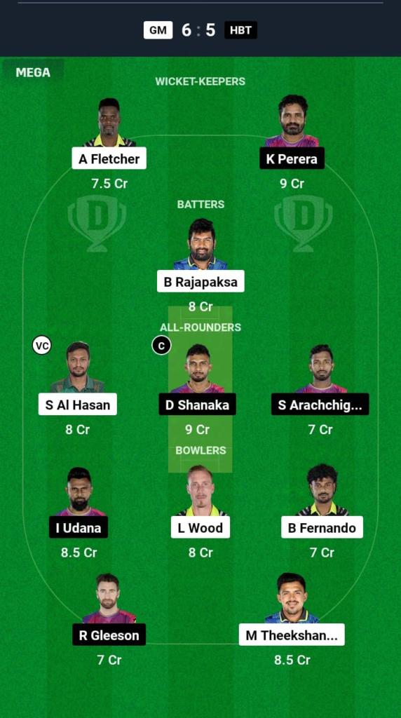 GM vs HBT Dream11