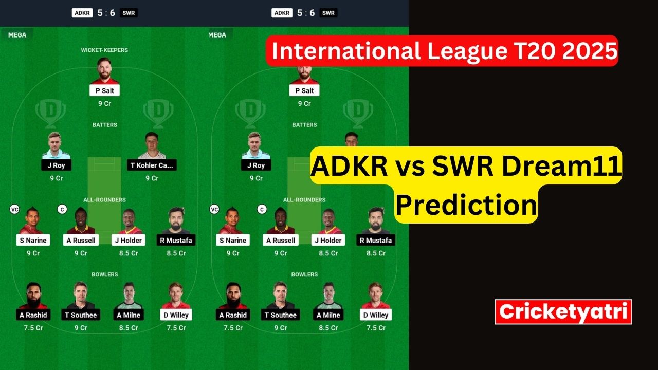 ADKR vs SWR Dream11