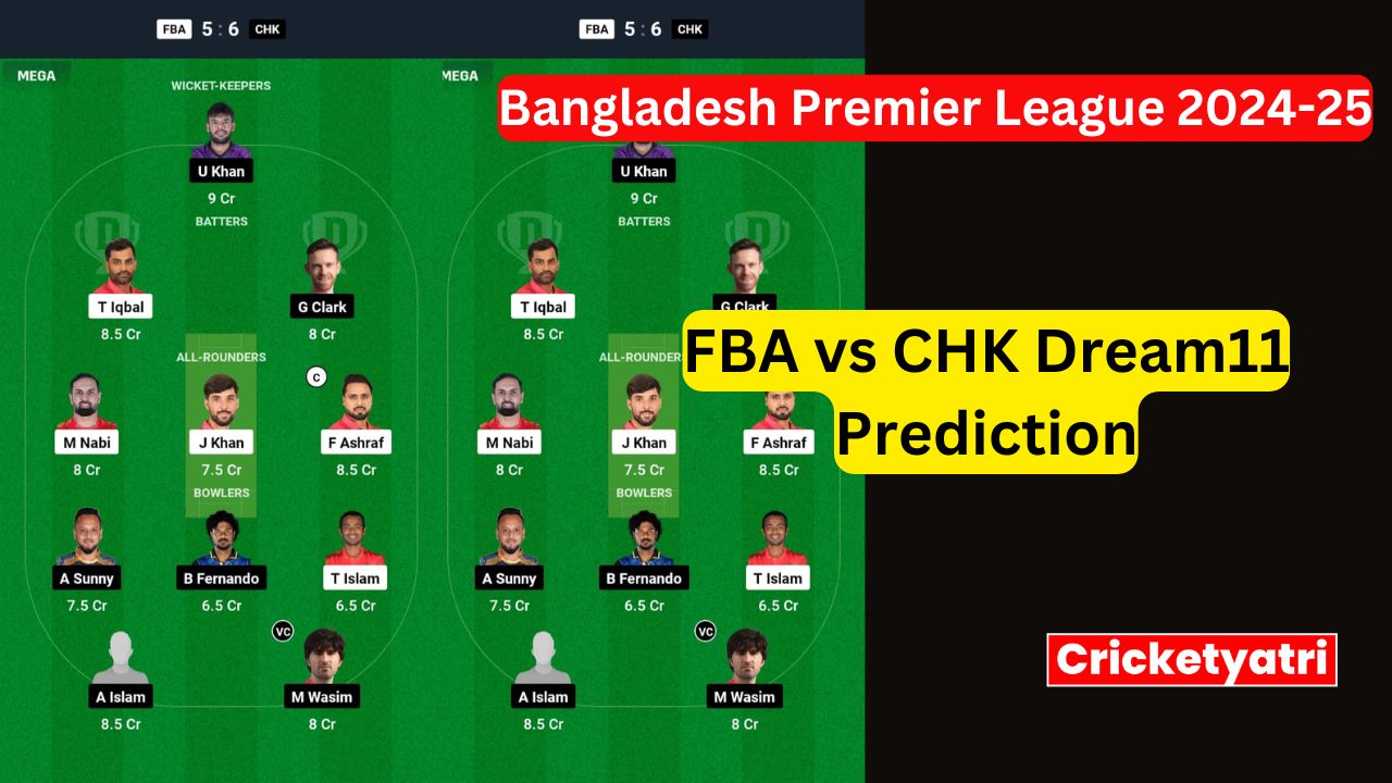 FBA vs CHK Dream11