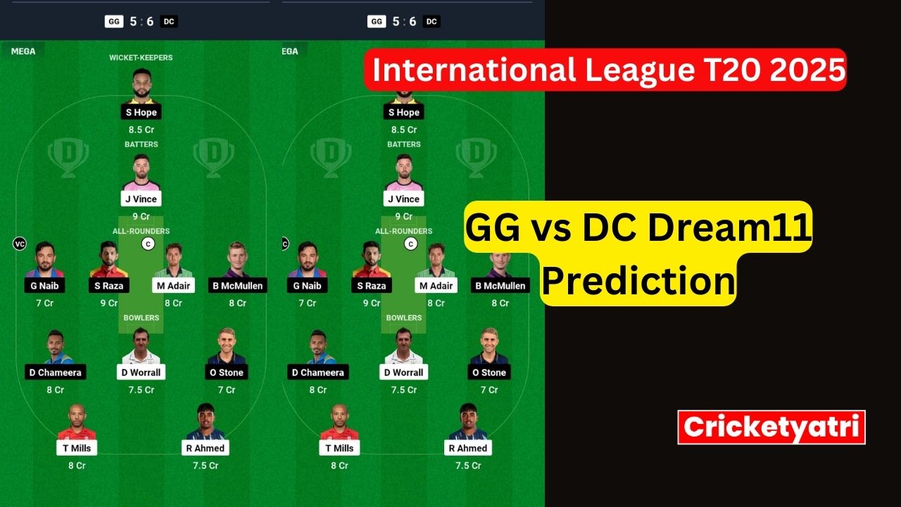 GG vs DC Dream11