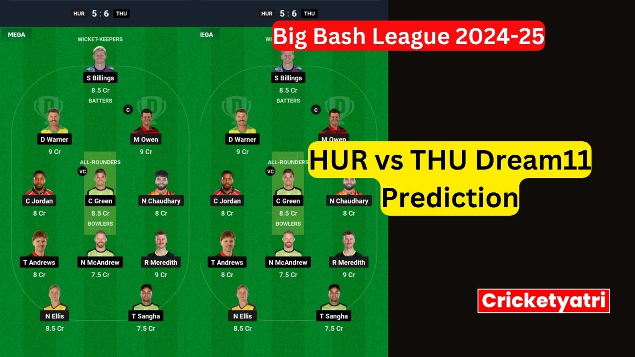 HUR vs THU Dream11