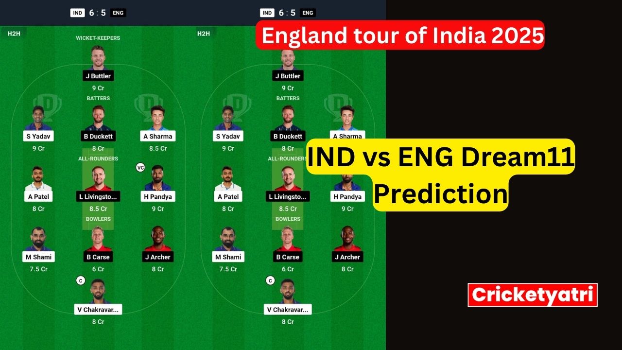 IND Vs ENG Dream11 Prediction In Hindi Fantasy Cricket Pitch Report IND Vs ENG Dream11 Prediction In Hindi Fantasy Cricket Pitch Report