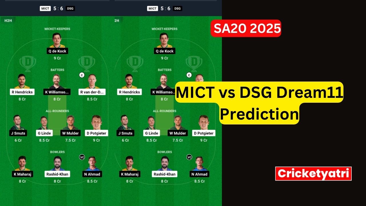 MICT vs DSG Dream11