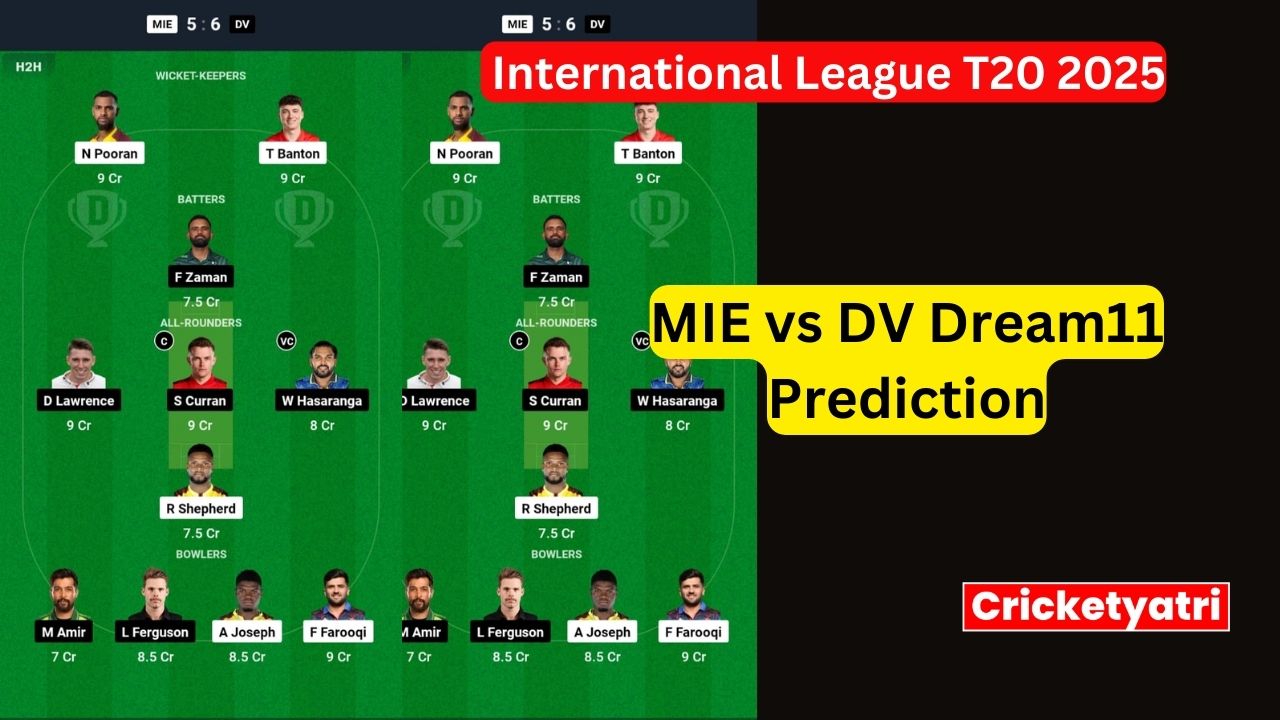 MIE vs DV Dream11
