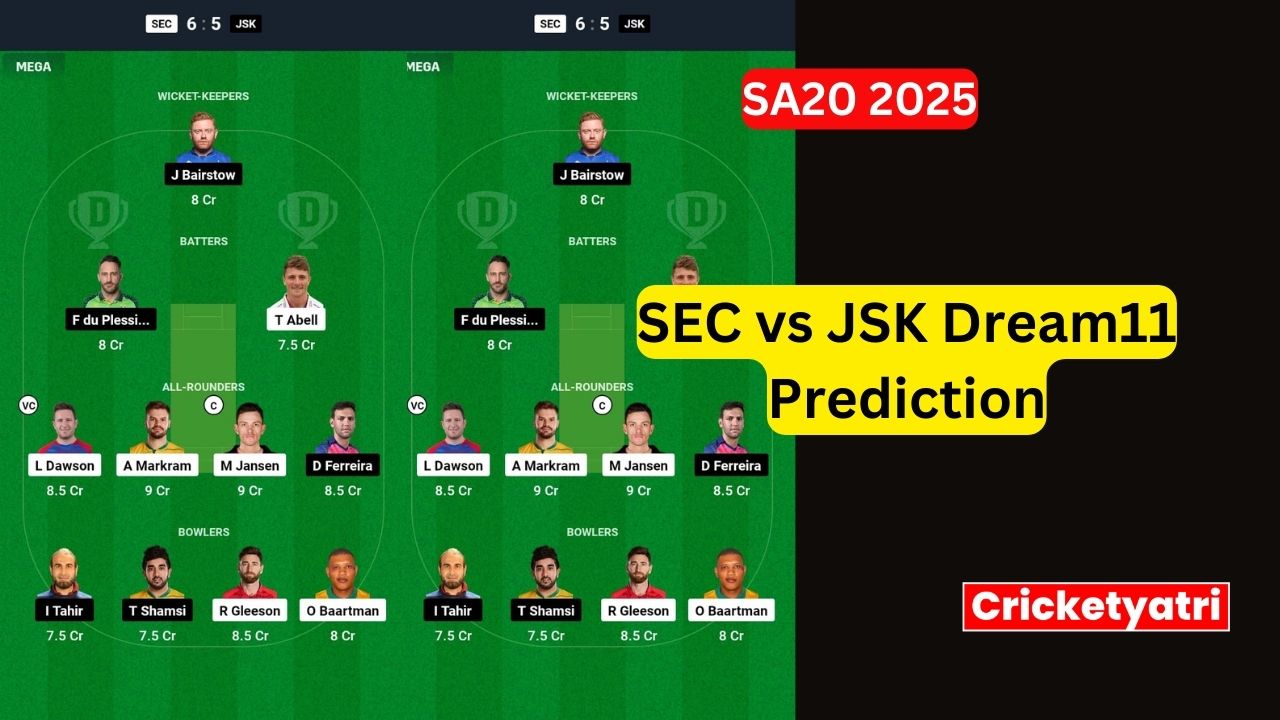 SEC vs JSK Dream11