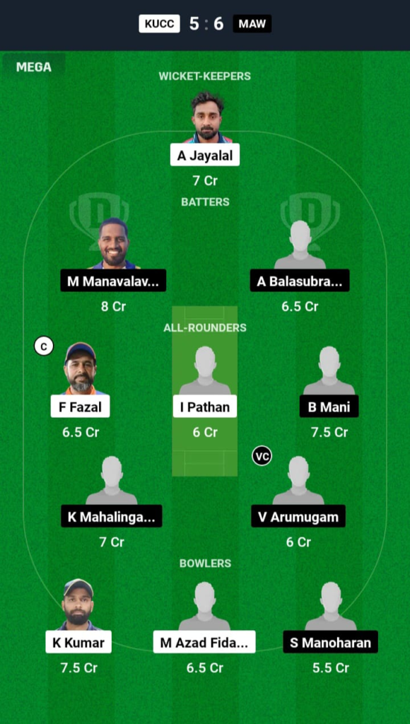 KUCC vs MAW Dream11