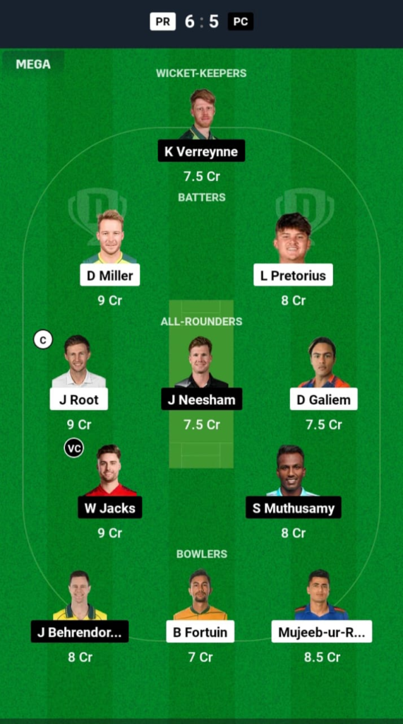 PR vs PC Dream11