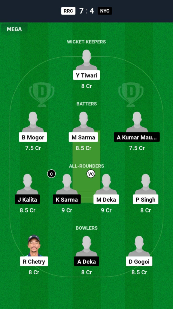RRC vs NYC Dream11