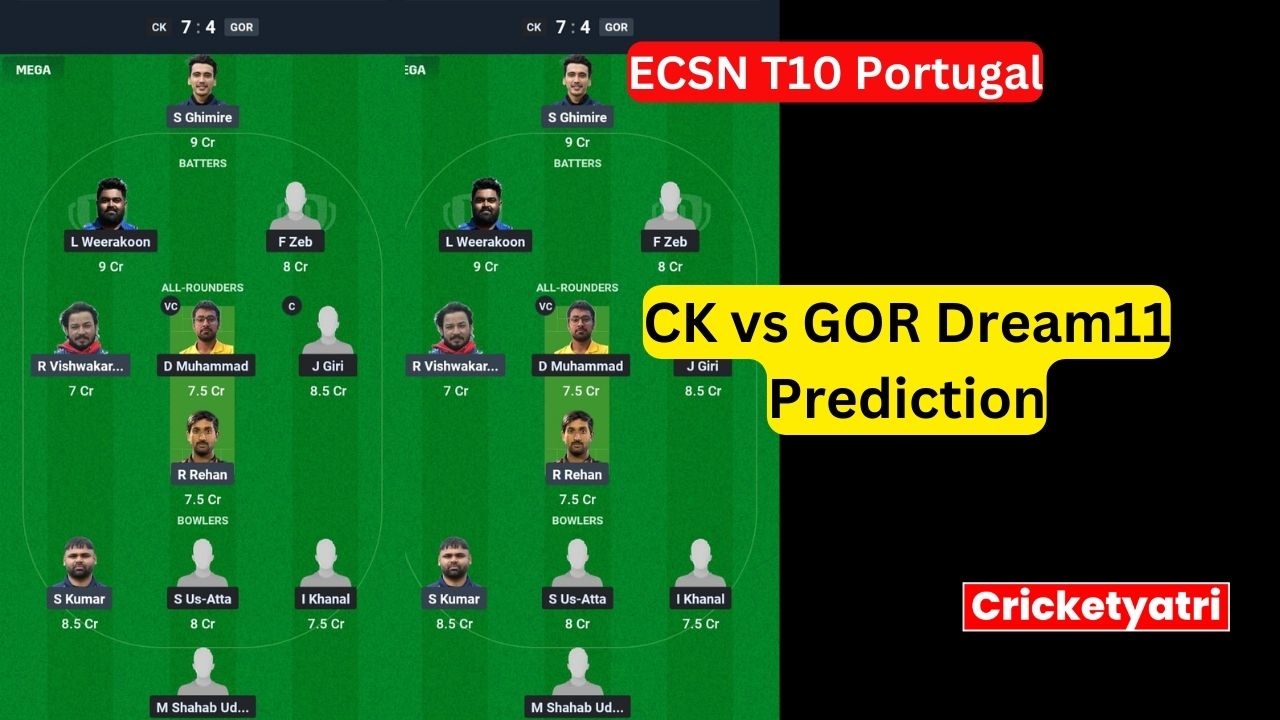 CK vs GOR Dream11