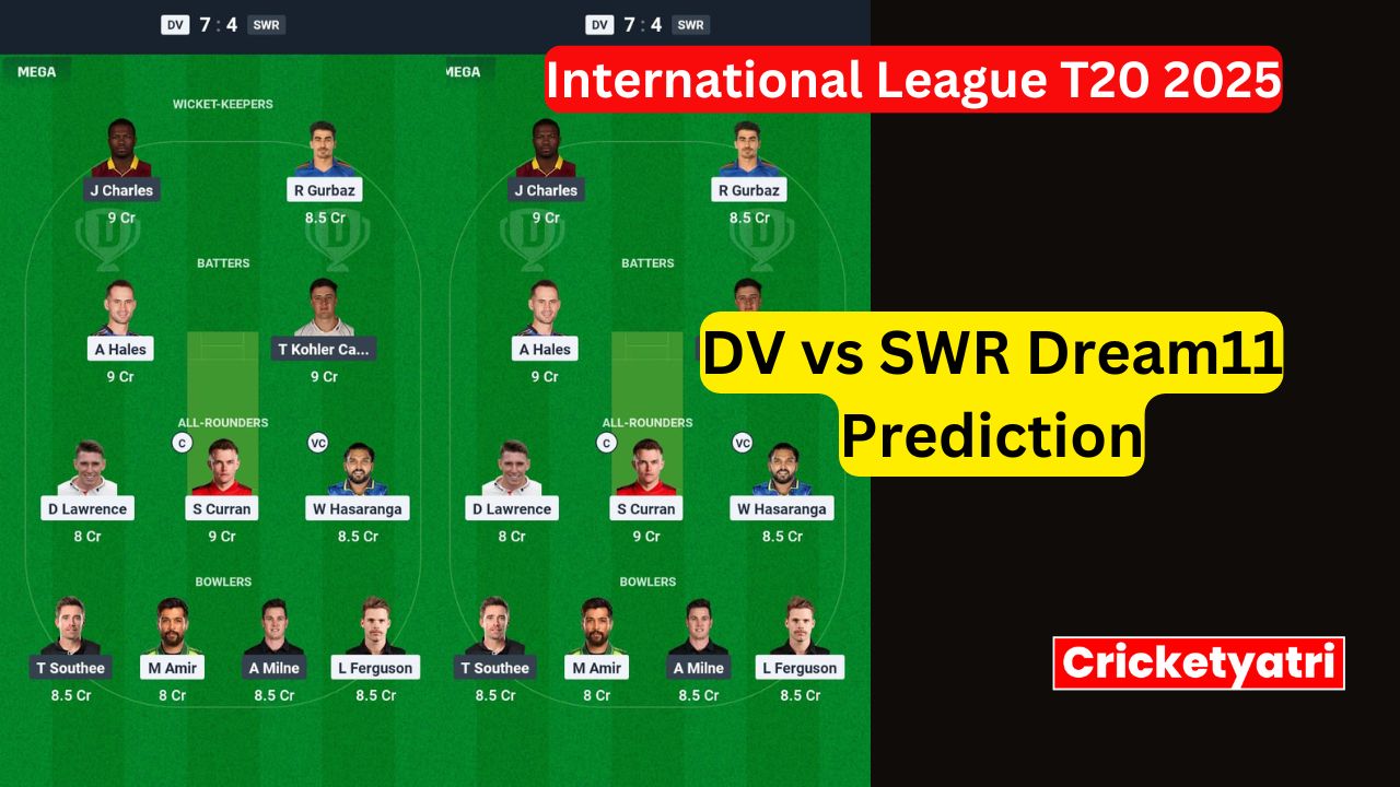 DV vs SWR Dream11