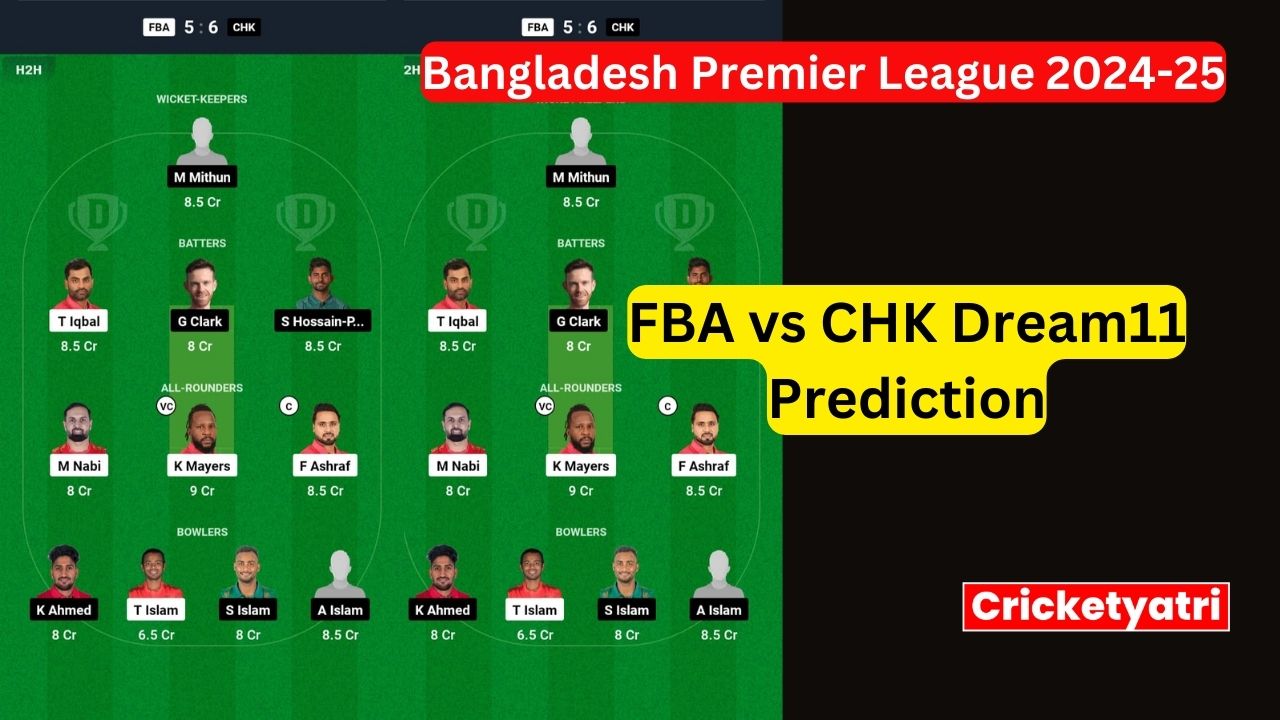FBA vs CHK  Dream11