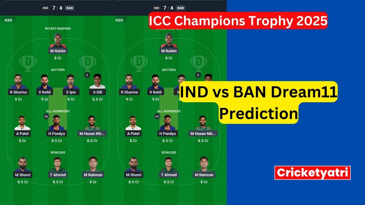 IND vs BAN Dream11