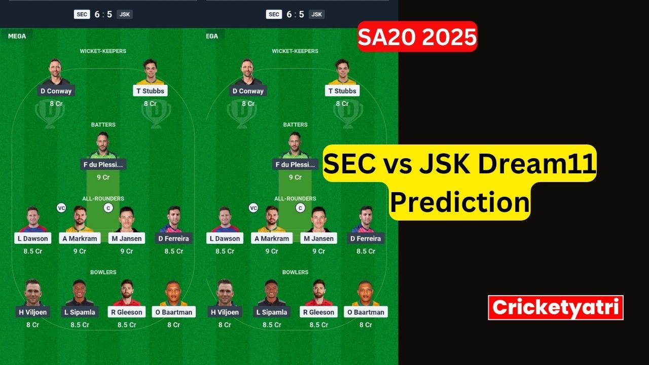 SEC vs JSK Dream11