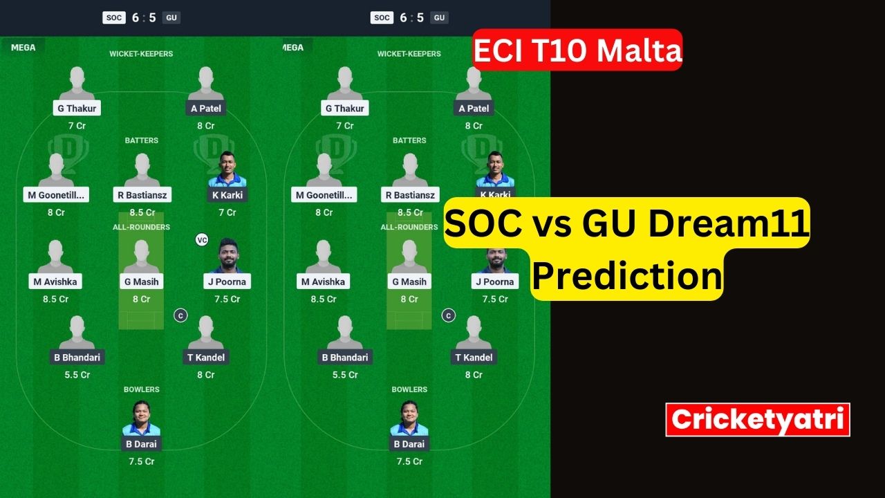 SOC vs GU Dream11