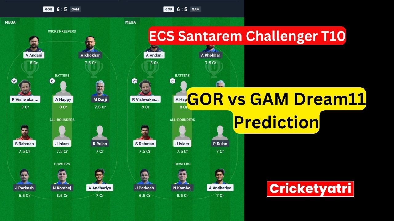 GOR vs GAM Dream11