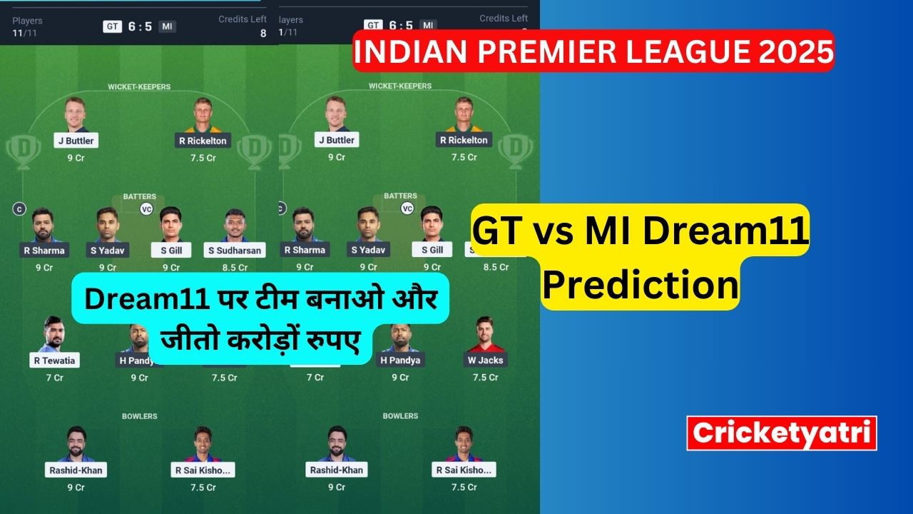 GT vs MI Dream11