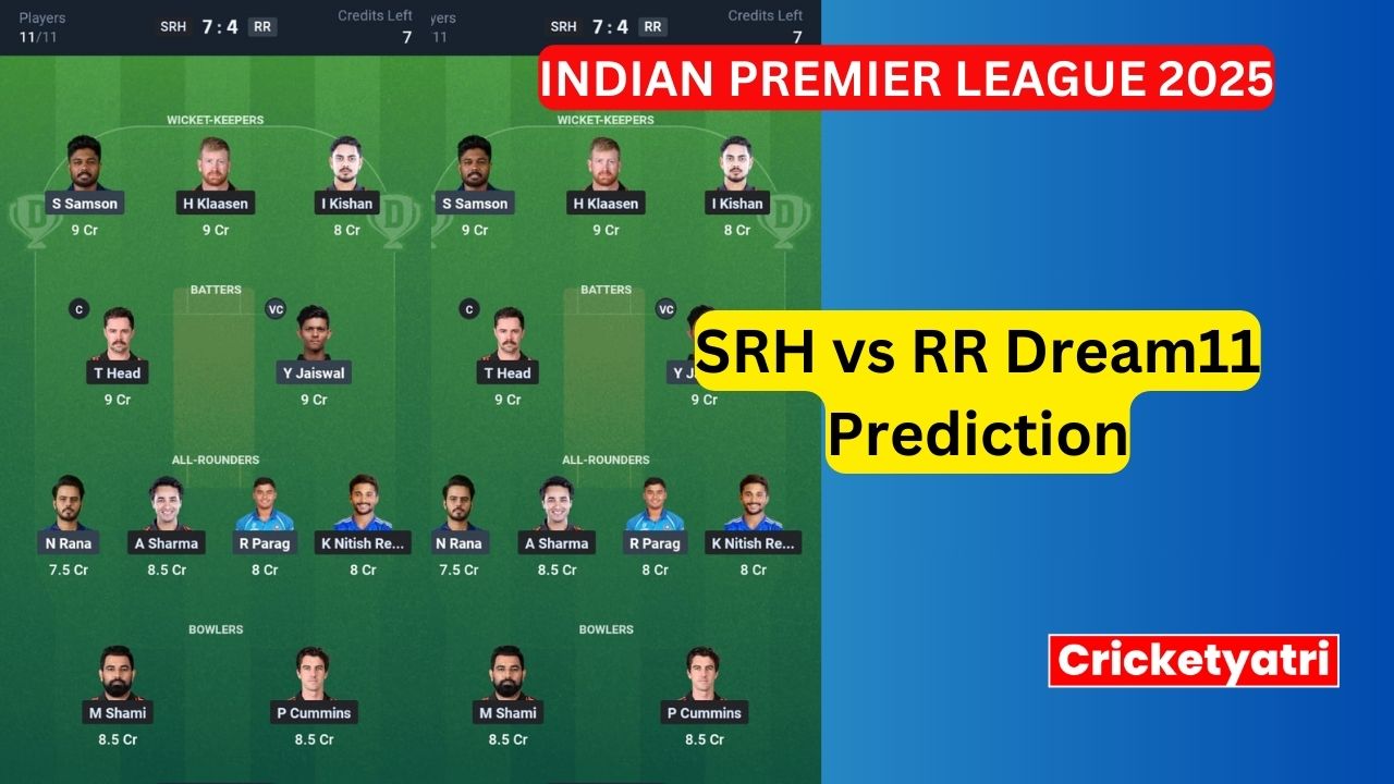 SRH vs RR Dream11