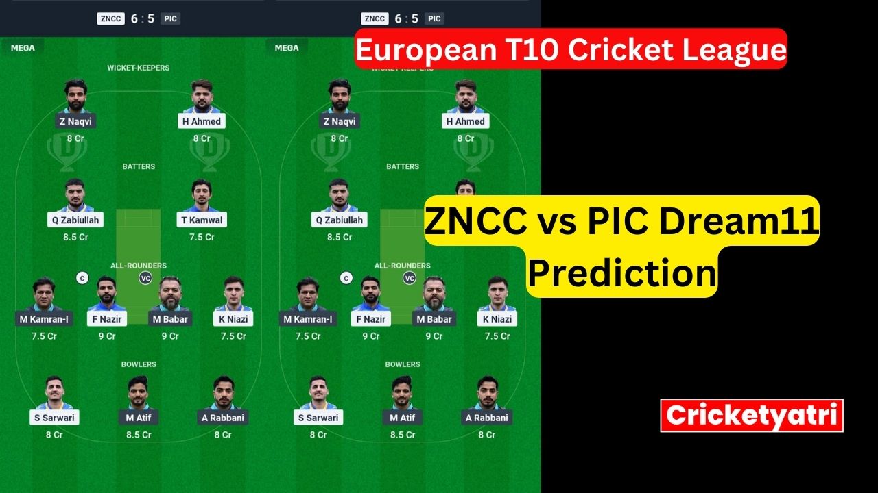 ZNCC vs PIC Dream11