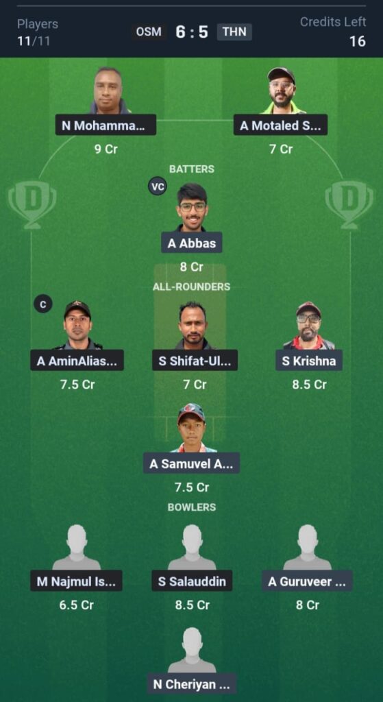 OSM vs THN Dream11