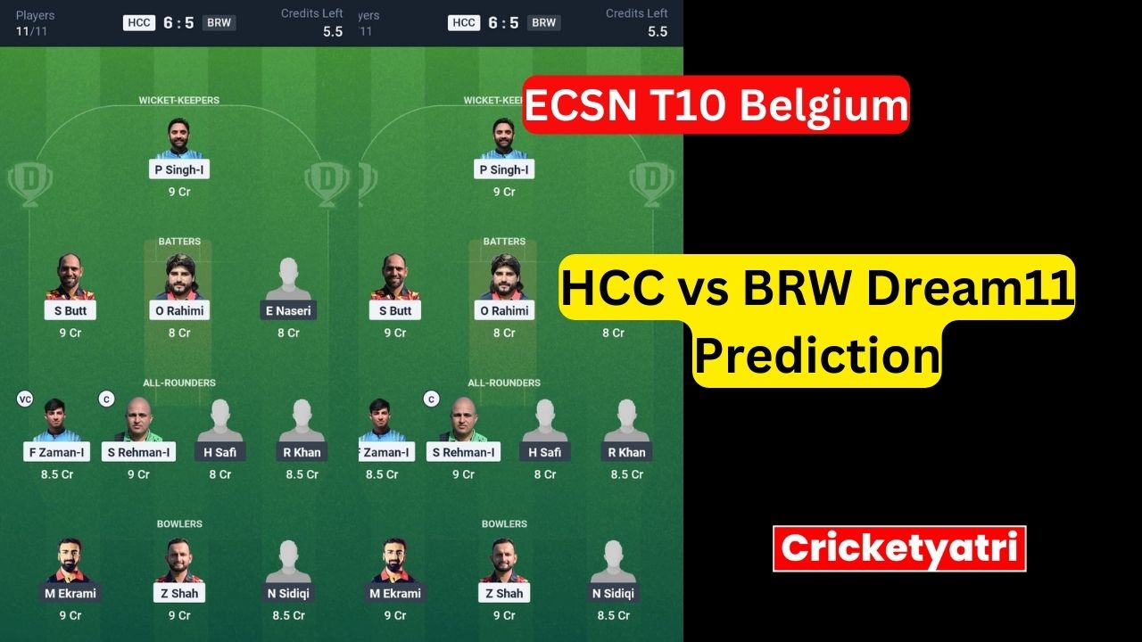 HCC vs BRW Dream11