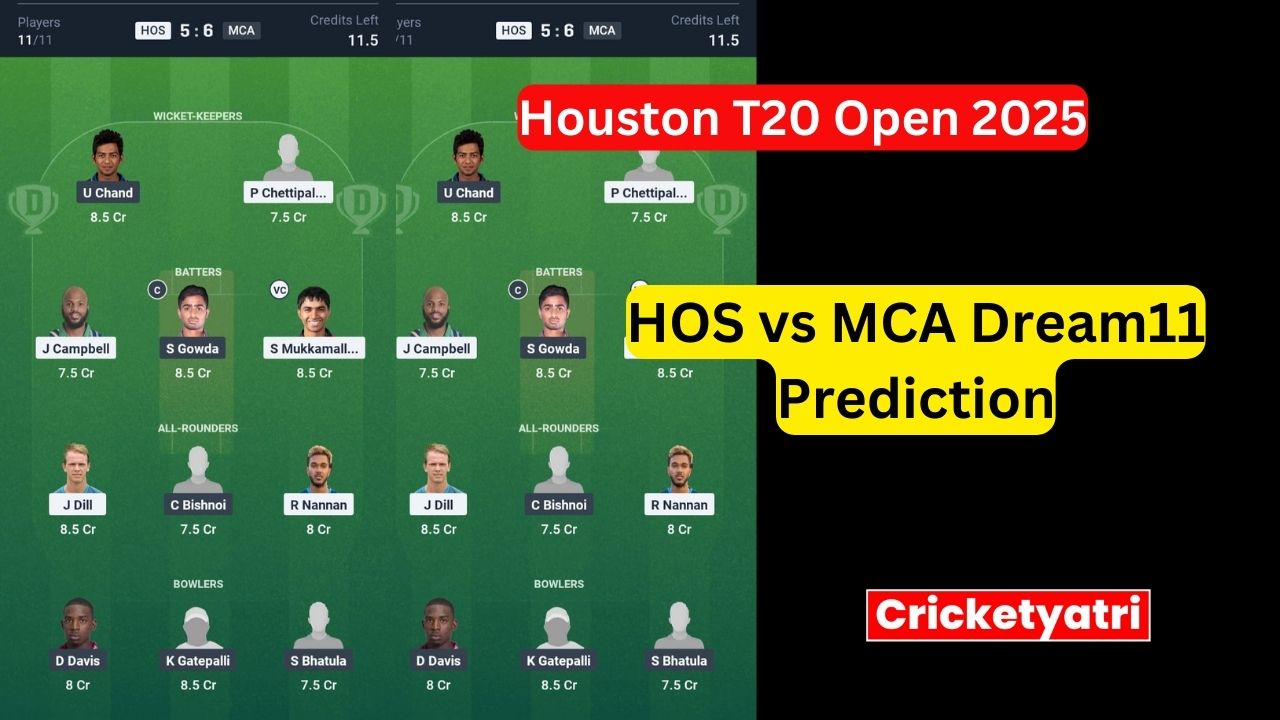 HOS vs MCA Dream11