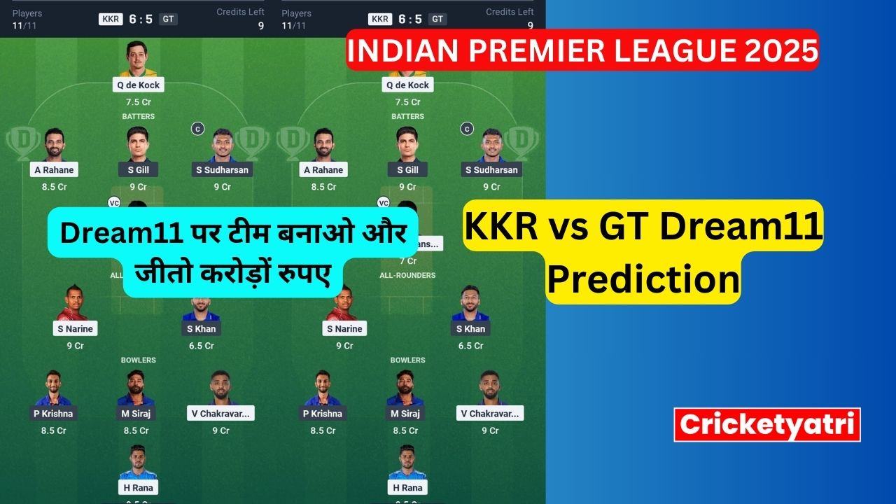 KKR vs GT Dream11