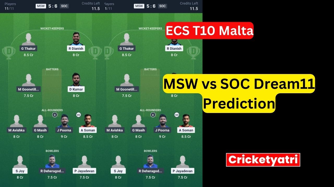MSW vs SOC Dream11