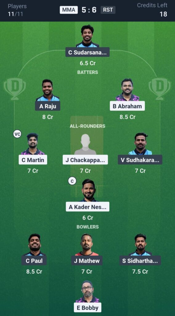 MMA vs RST Dream11
