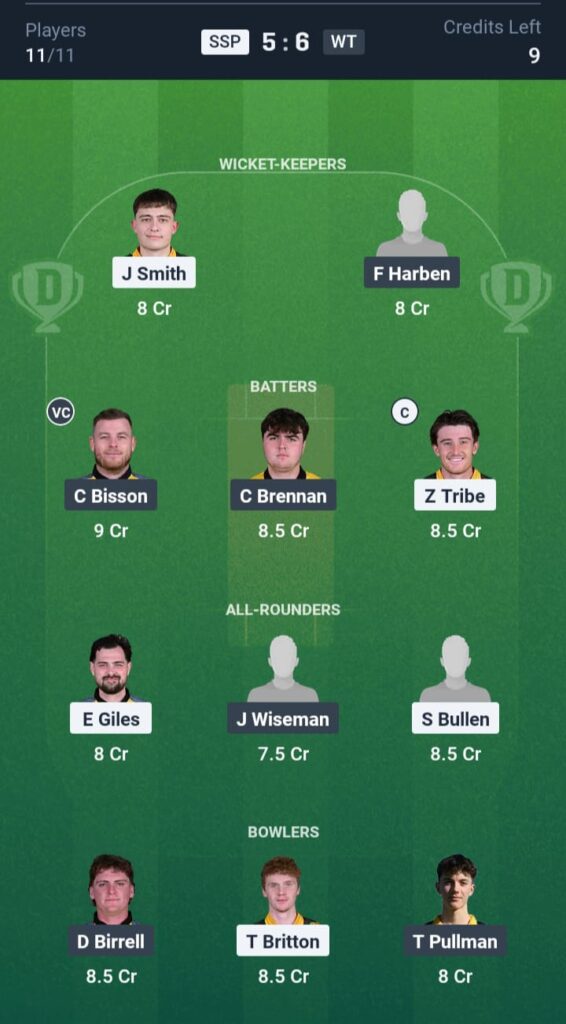 SSP vs WT Dream11