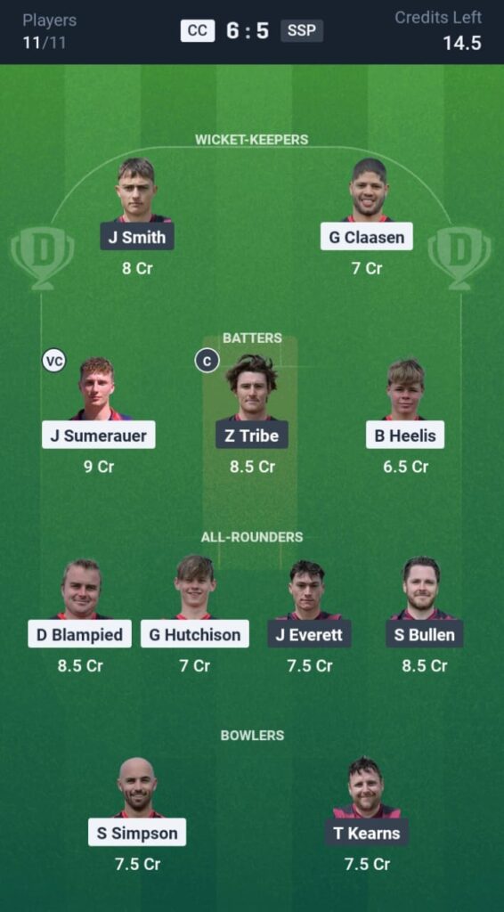 CC vs SSP Dream11