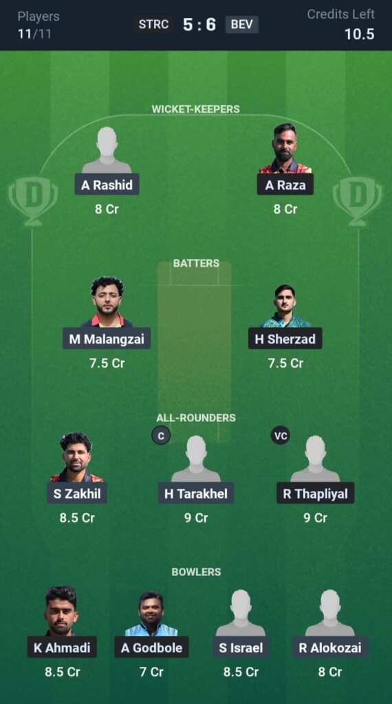 STRC vs BEV Dream11