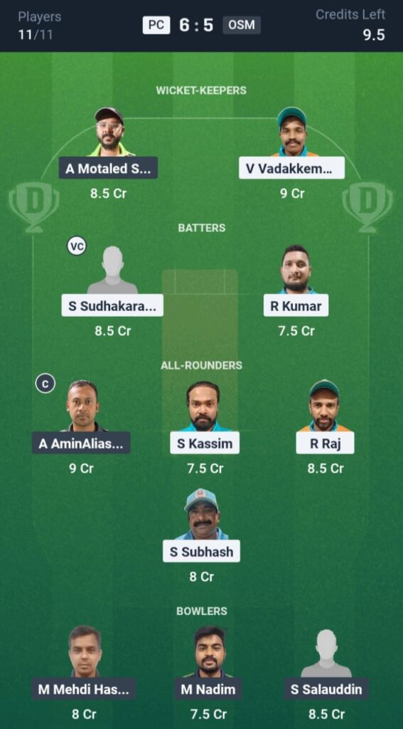 PC vs OSM Dream11